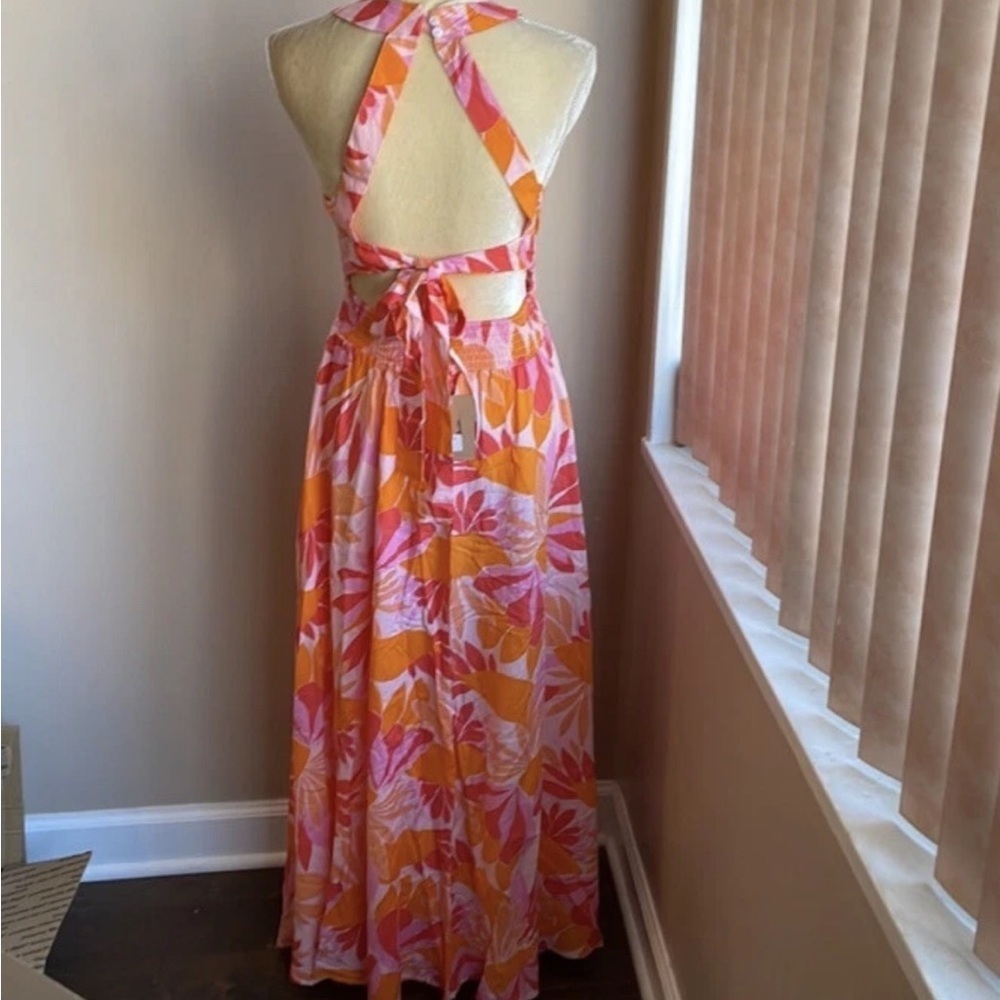 NWT Anthropologie Abel The Label Floral Maxi Dress Charlotte Backless Halter Med - Picture 6 of 9